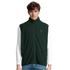 Cavaliére Unisex Microfleece Zip Vest in deep green with stand collar and embroidered logo on chest, styled for layering