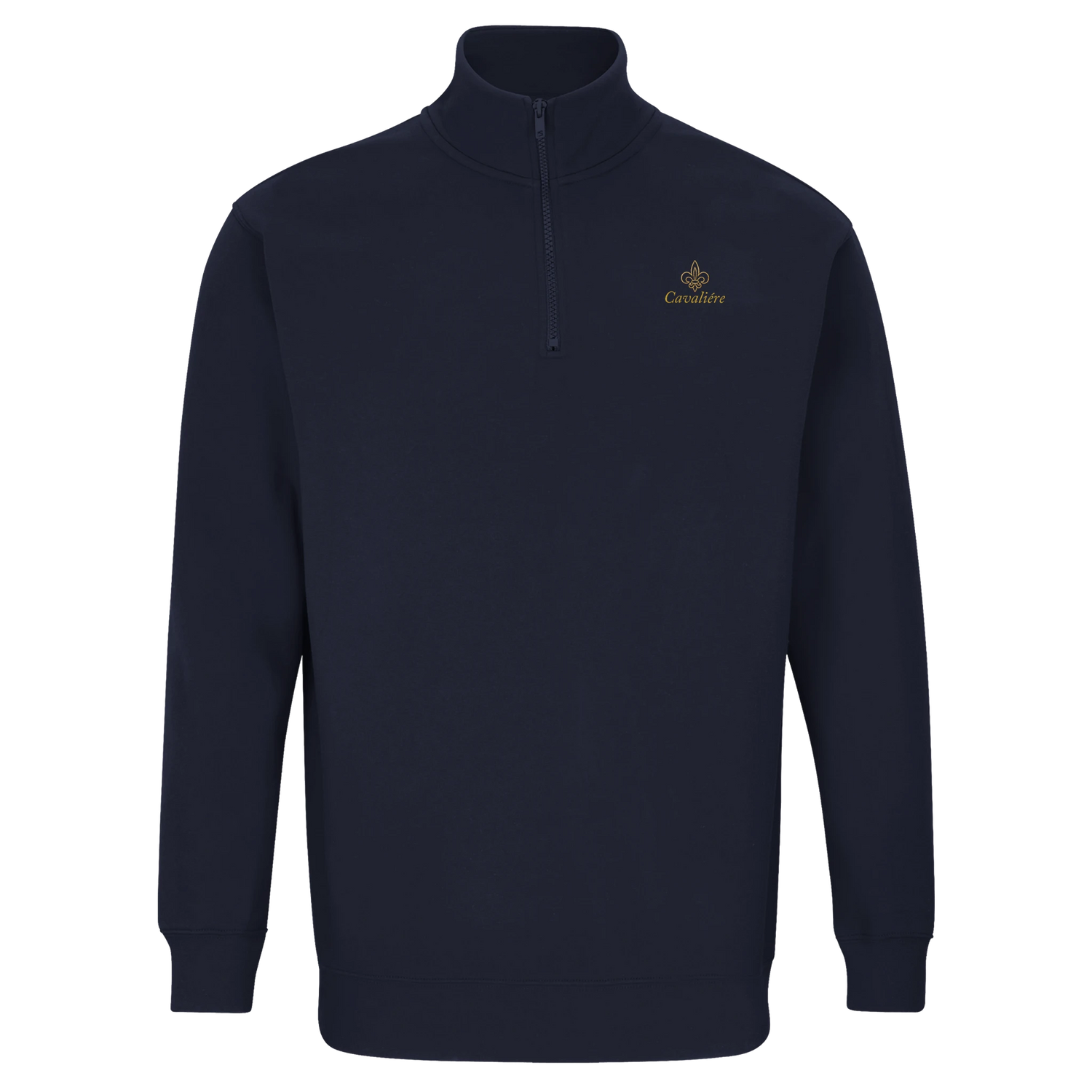 A Black Cavaliére Unisex 1/4 Zip Sweatshirt