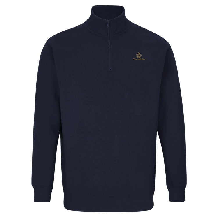 A Black Cavaliére Unisex 1/4 Zip Sweatshirt