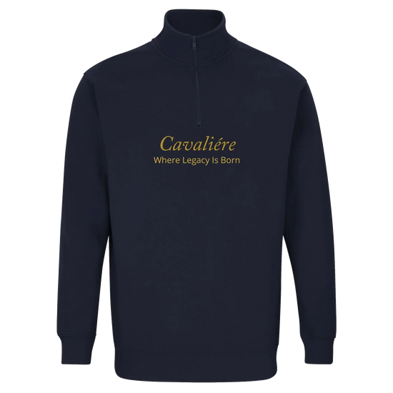 Black Cavaliére Unisex 1/4 Zip Sweatshirt
