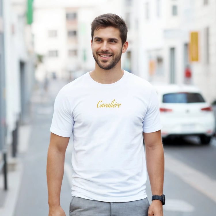 A White Heavyweight Unisex Crewneck T-shirt | Cavaliére