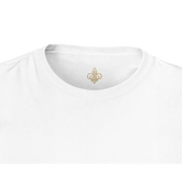 Women Crewneck T-shirt | Cavaliére in white with round neck and subtle gold logo detail inside collar area