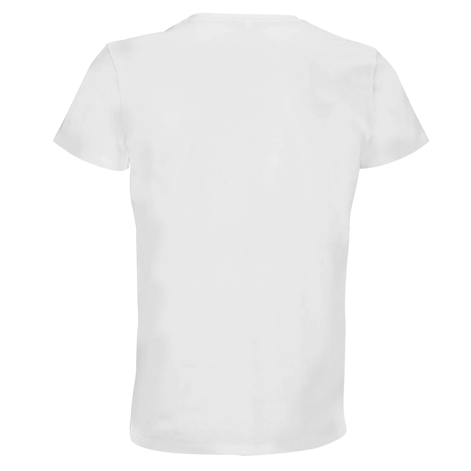 Women Crewneck T-shirt | Cavaliére in white shown from the back, clean minimalist design with short sleeves