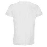 Women Crewneck T-shirt | Cavaliére in white shown from the back, clean minimalist design with short sleeves