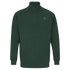 Cavaliére Unisex 1/4 Zip Sweatshirt in deep green with high collar and embroidered logo on the chest