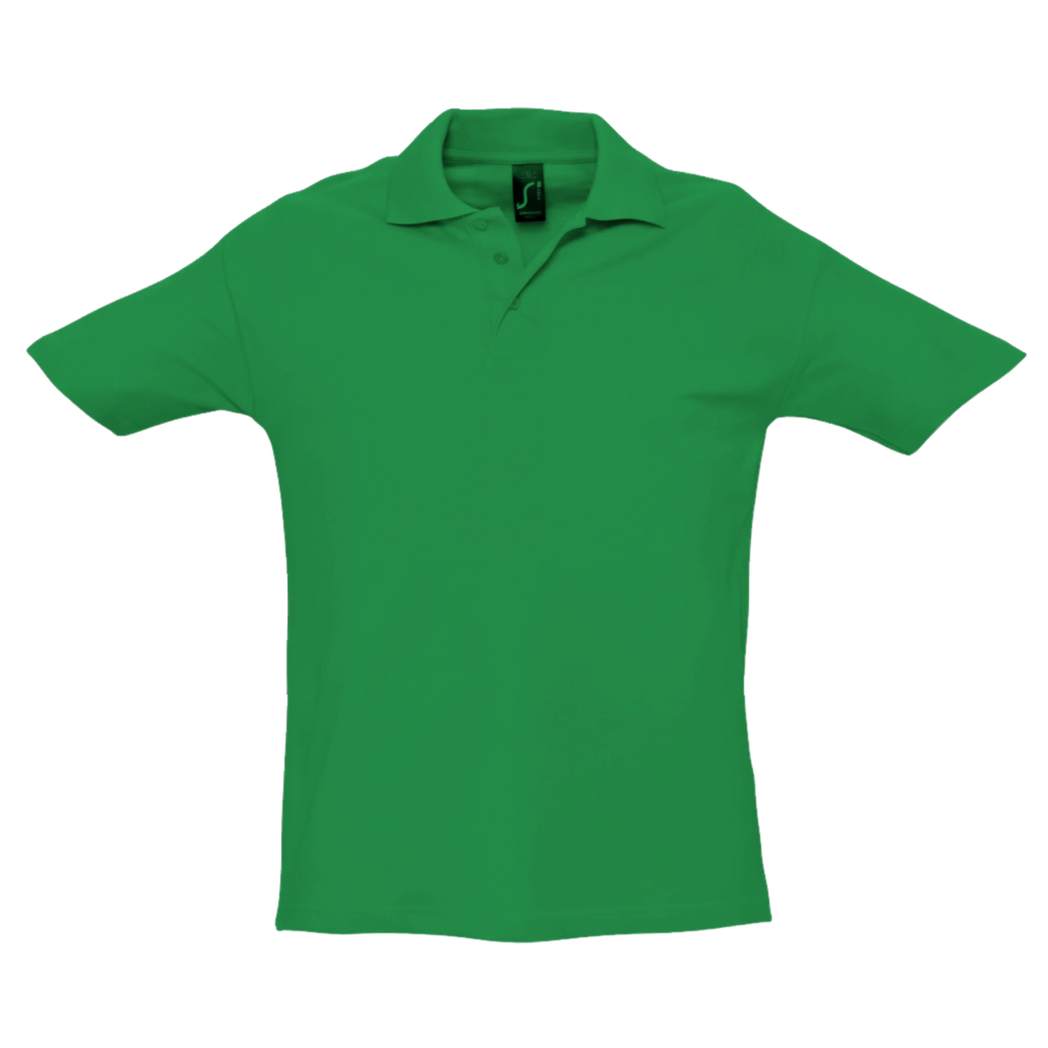 Stylish Green unisex Cavaliére polo shirt in breathable cotton piqué with a classic waffle texture and refined ribbed collar.