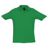 Stylish Green unisex Cavaliére polo shirt in breathable cotton piqué with a classic waffle texture and refined ribbed collar.