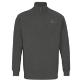 Cavaliére Unisex 1/4 Zip Sweatshirt in dark gray with high collar and subtle logo embroidered on the chest