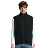 Cavaliére Unisex Microfleece Zip Vest in black with high collar and small embroidered logo on the chest