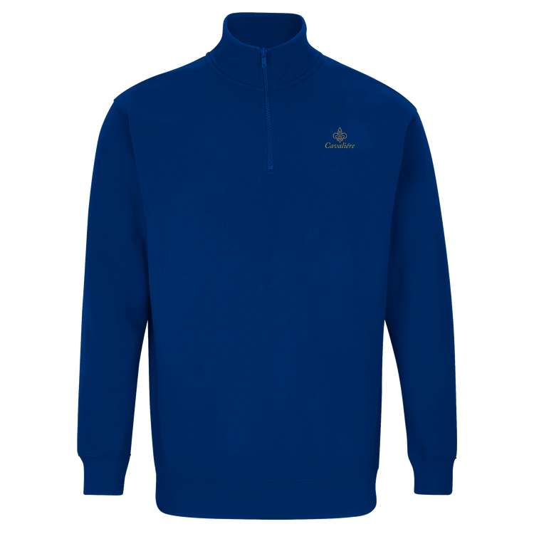 A Blue Cavaliére Unisex 1/4 Zip Sweatshirt