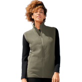 Cavaliére Unisex Microfleece Zip Vest in olive green with high collar and discreet embroidered logo on chest