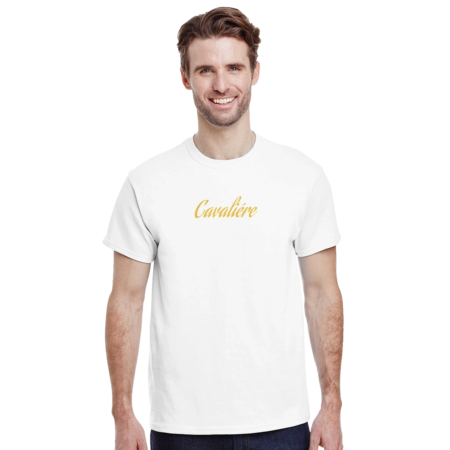 A White Heavyweight Unisex Crewneck T-shirt | Cavaliére