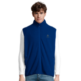 Cavaliére Unisex Microfleece Zip Vest in royal blue with high collar and embroidered logo on the chest