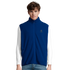 Cavaliére Unisex Microfleece Zip Vest in royal blue with high collar and embroidered logo on the chest