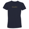 Women Crewneck T-shirt | Cavalière in navy with gold script logo, classic fit and simple crew neck design