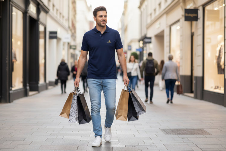 Stylish Cavaliére Unisex Polo Shirt in premium cotton piqué, featuring a classic waffle texture and ribbed collar.