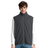 Cavaliére Unisex Microfleece Zip Vest in charcoal grey with high collar and subtle embroidered logo on chest