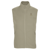 Cavaliére Unisex Microfleece Zip Vest in light beige with stand collar and subtle embroidered logo on the chest